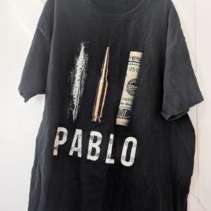 Black Graphic T-Shirt with Pablo Print